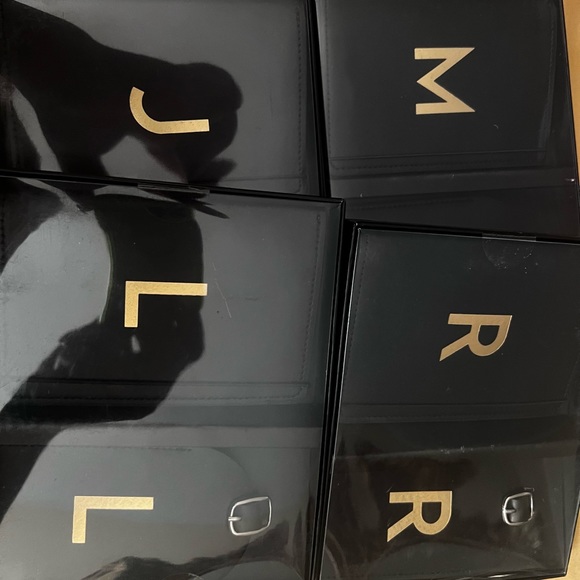 Passport and Luggage Initial Tags. Black & Gold Lettering .. Request Letter ! - Picture 2 of 2